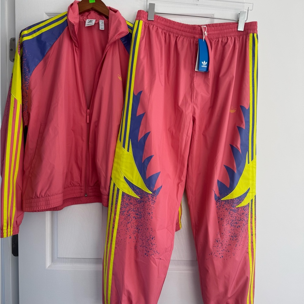 Adidas Vibrant Pink and Yellow Tracksuit